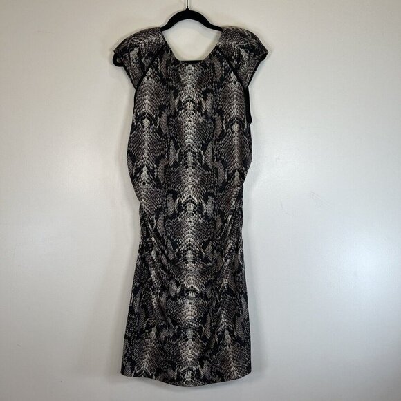 Ivy & Blu Maggy Boutique Snakeskin Print Ruche Dress 16 - Picture 1 of 9